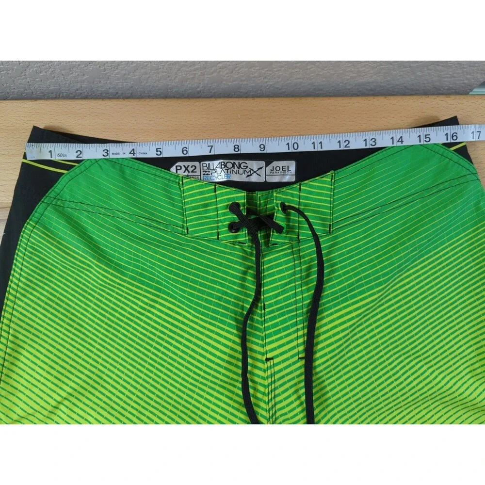 Billabong Board Shorts Yellow Green Mens 32 Joel Parkinson Platinum X Stretch
